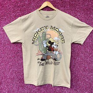Disney Mickey Mouse The Wild West Cartoon Poster T-Shirt Large